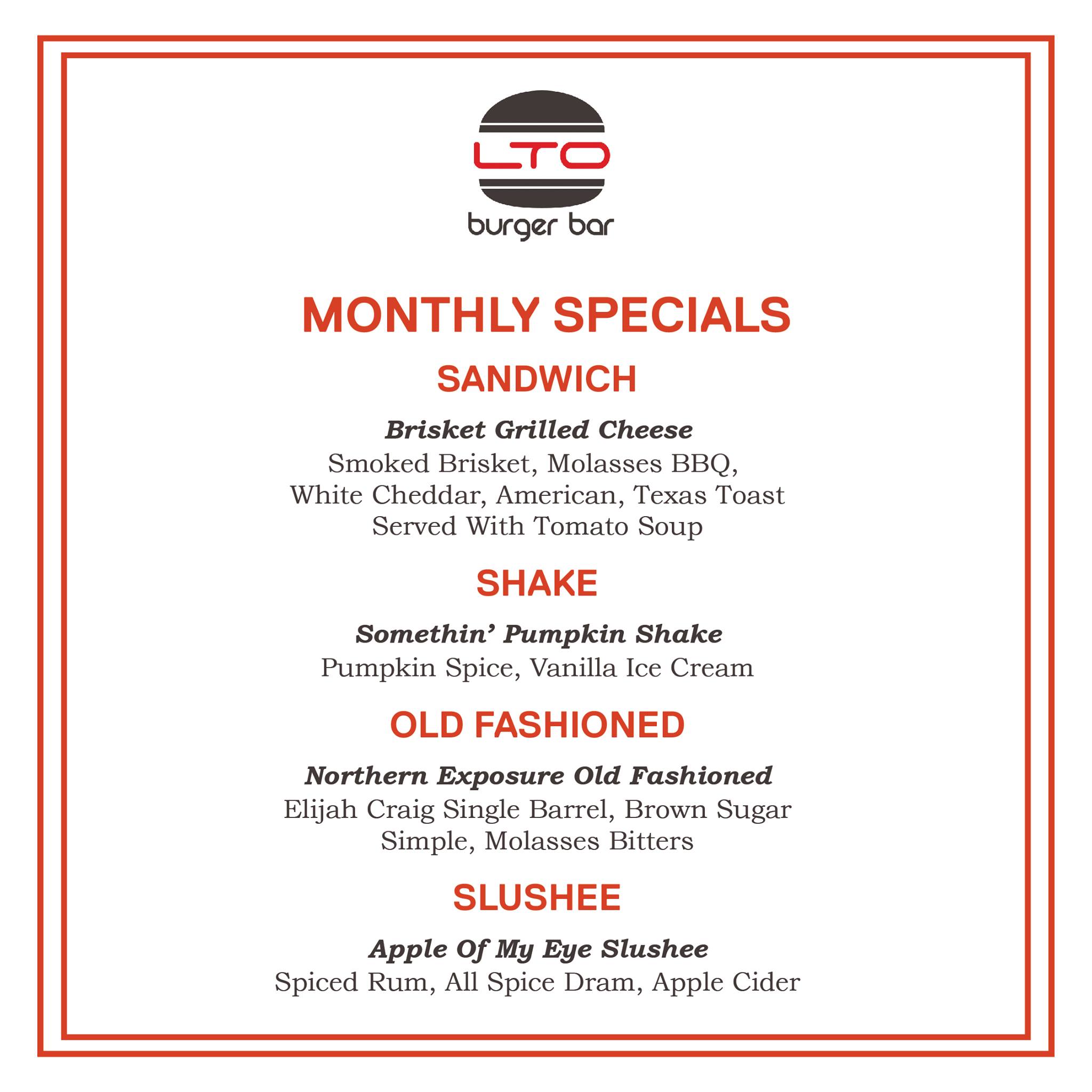 LTO Burger Bar 2541 N Pleasantburg Dr, Greenville