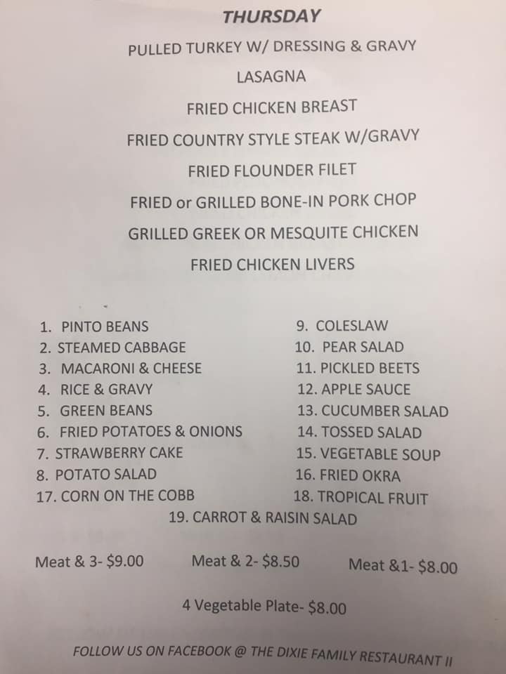 Dixie Family Restaurant II 701 Wade Hampton Blvd, Greenville
