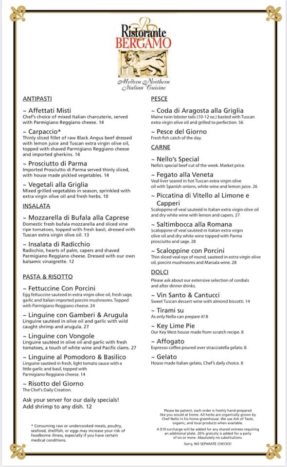 Ristorante Bergamo 100 N Main St, Greenville