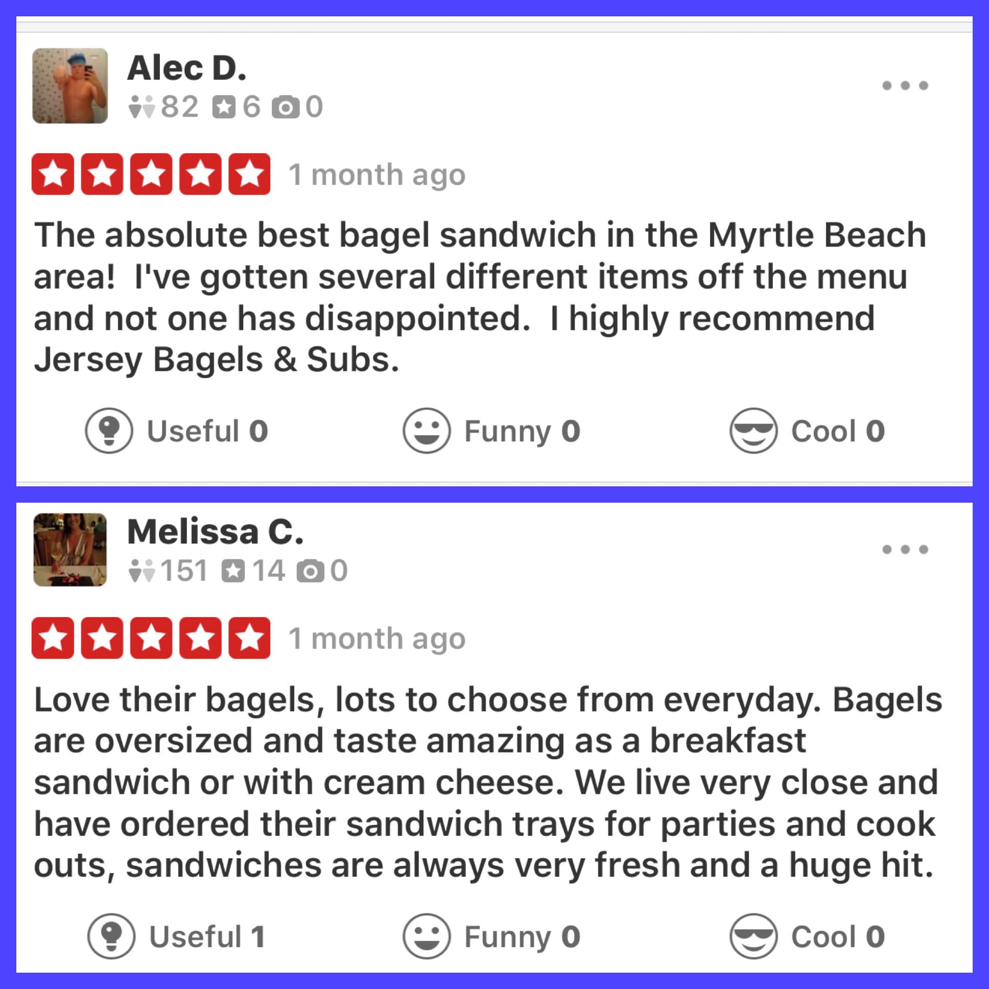 Jersey Bagels & Subs 4006 Postal Way, Myrtle Beach
