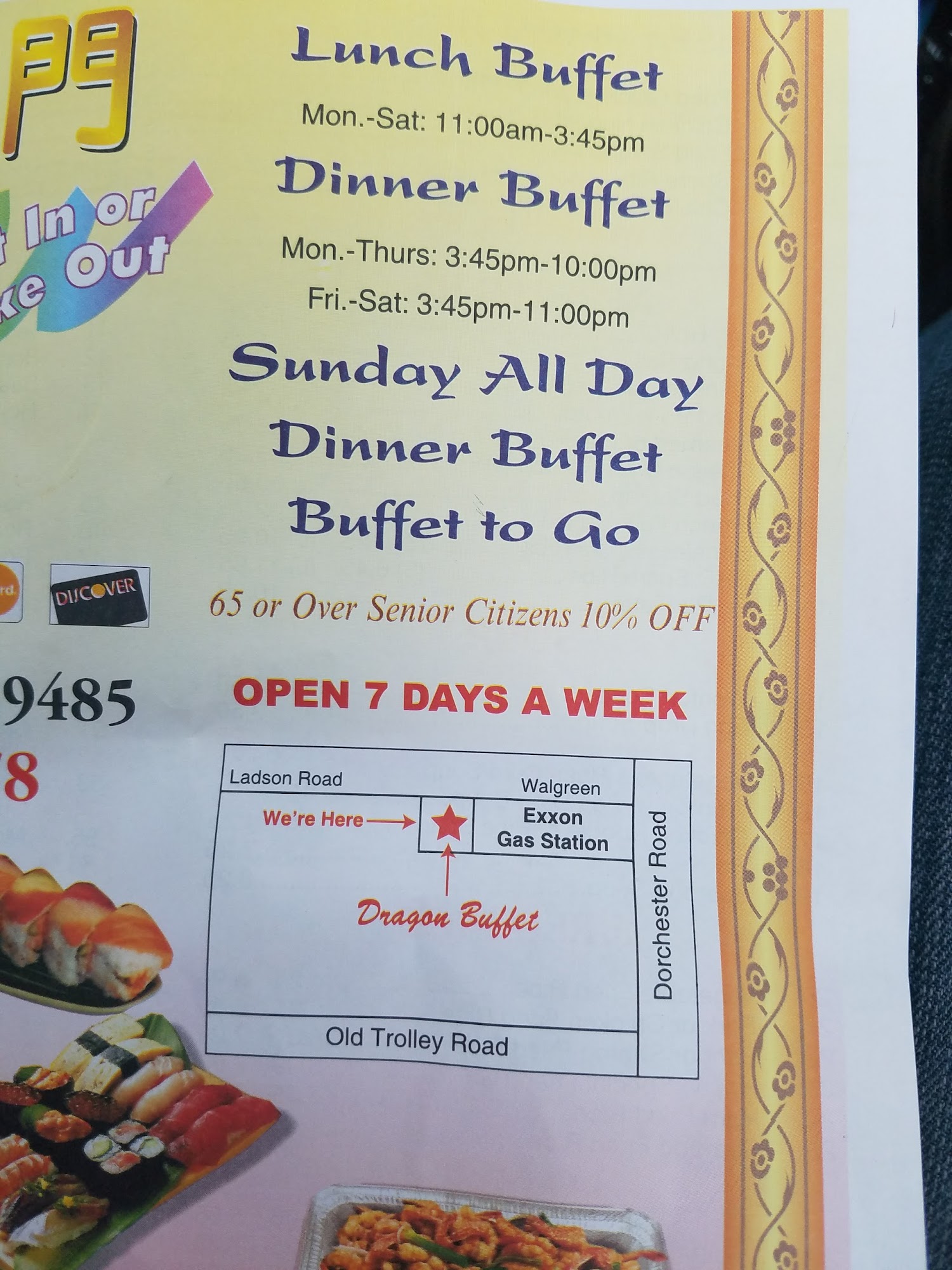 Dragon Buffet Menu