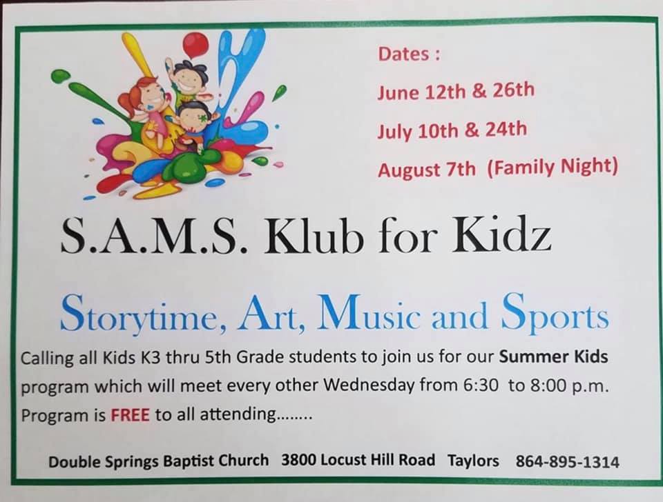 Double Springs Baptist Church 3800 Locust Hill Rd, Taylors