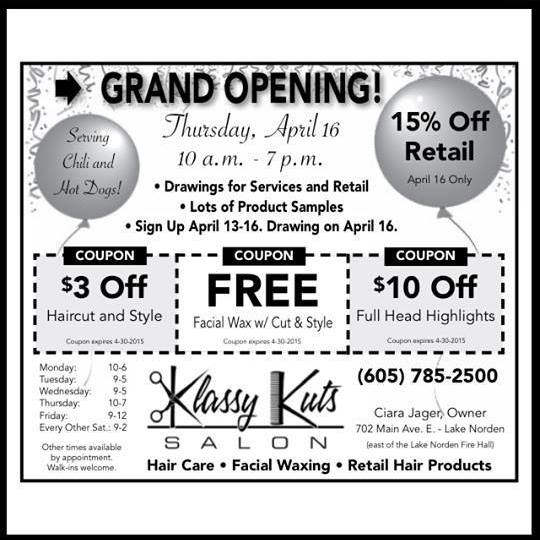 Klassy Kuts Salon 702 Main Ave, Lake Norden South Dakota 57248