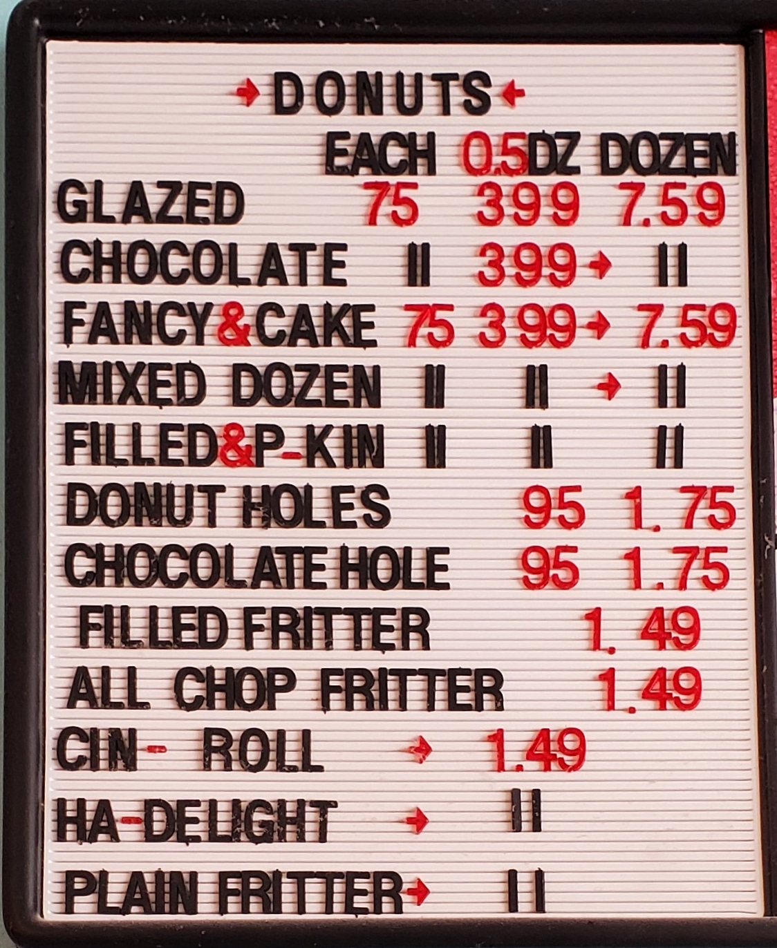 Tast-T-O's Donuts Arlington Menu