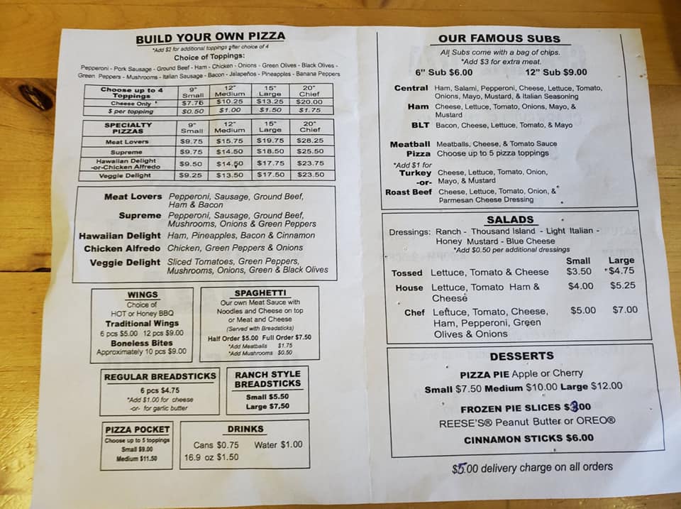 Central Pizza 1775 State Hwy 48, Clarksville