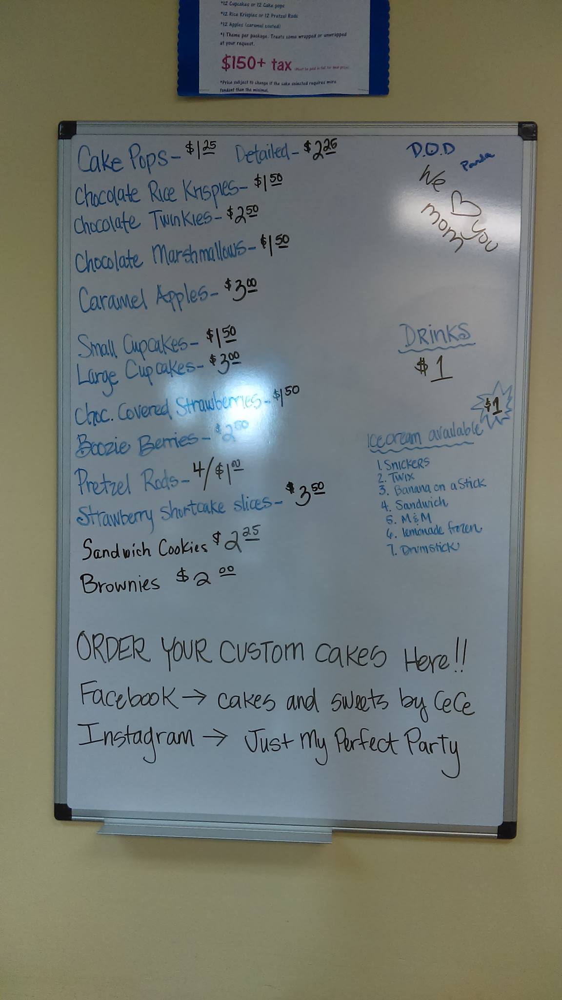 Cakes and Sweets by CeCe Menu