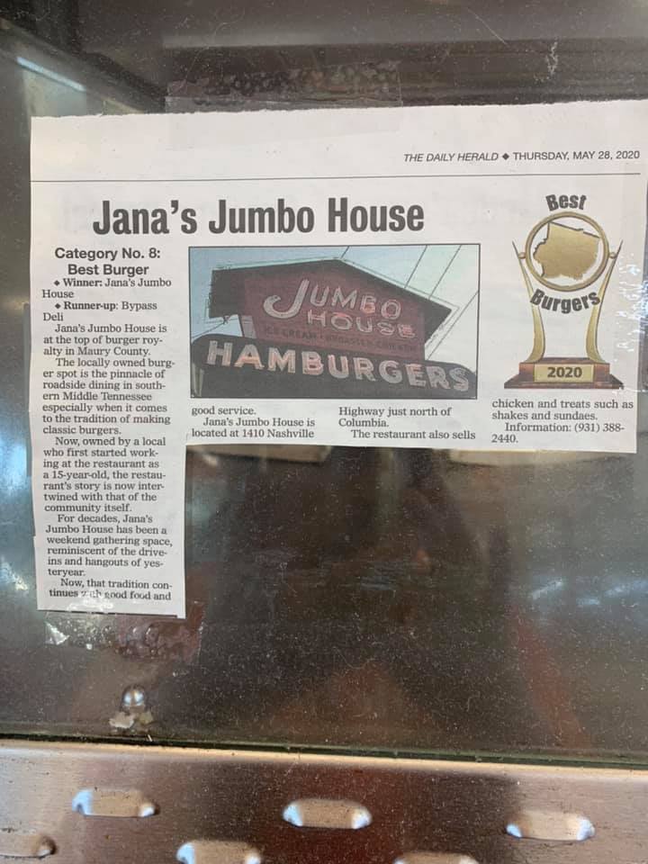 Jumbo House 1410 Nashville Hwy, Columbia