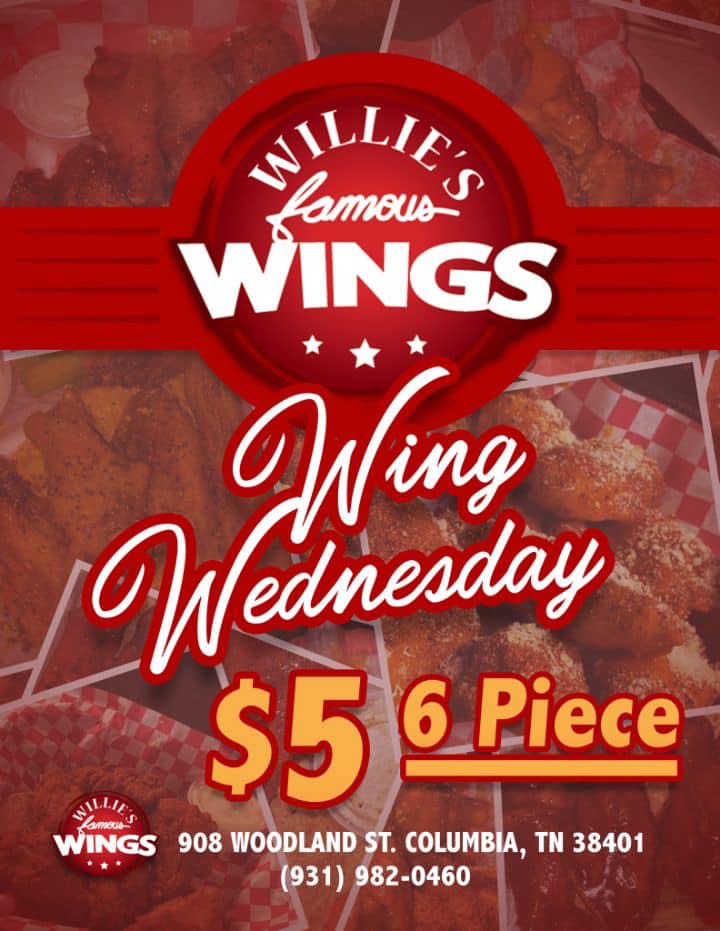 Willie's Famous Wings 908 Woodland St, Columbia