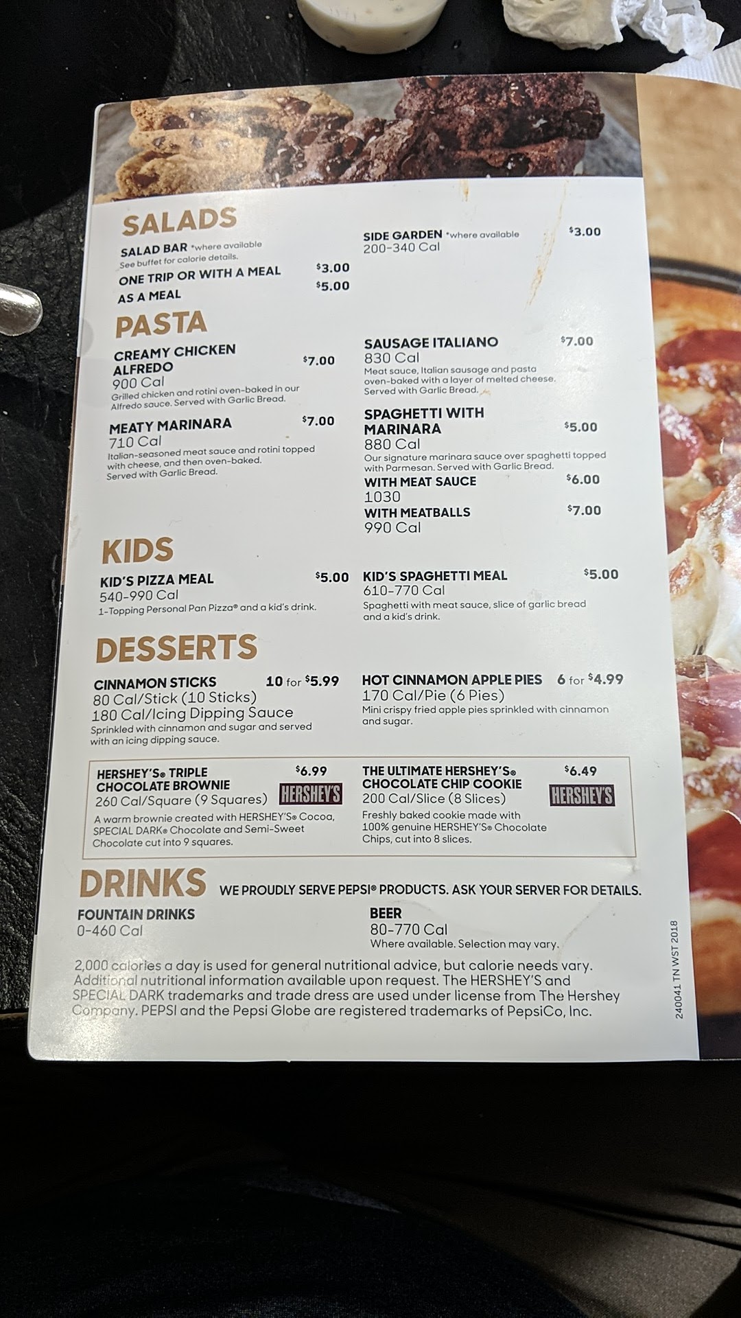 Pizza Hut Menu