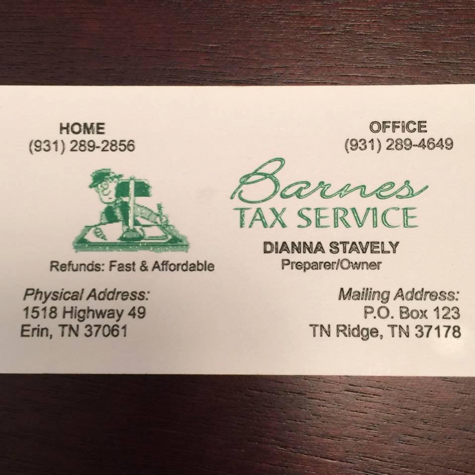 Barnes Tax Services 1518 TN-49, Erin Tennessee 37061