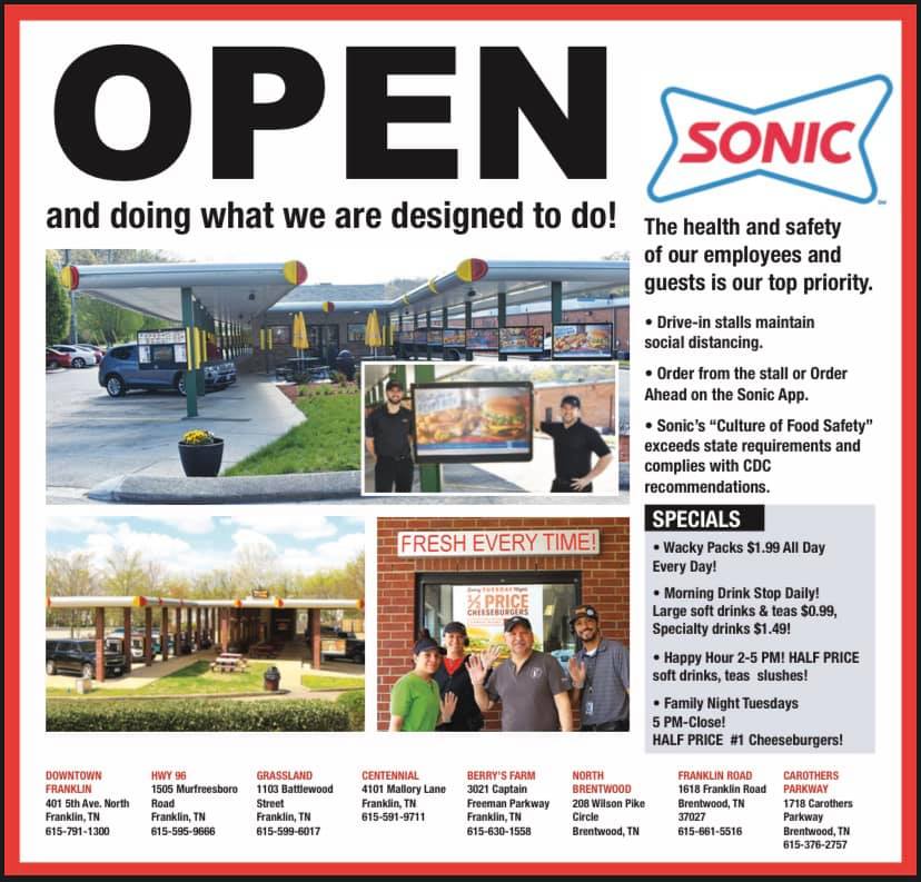 Sonic Drive-In 4101 Mallory Ln, Franklin