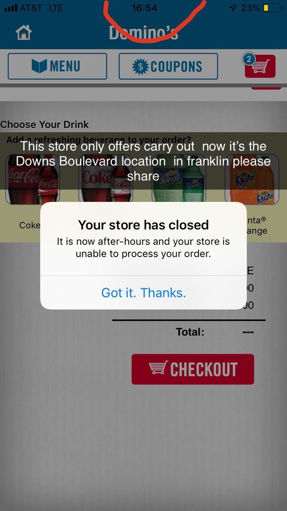 Domino's Pizza 400 Downs Blvd Ste 100, Franklin