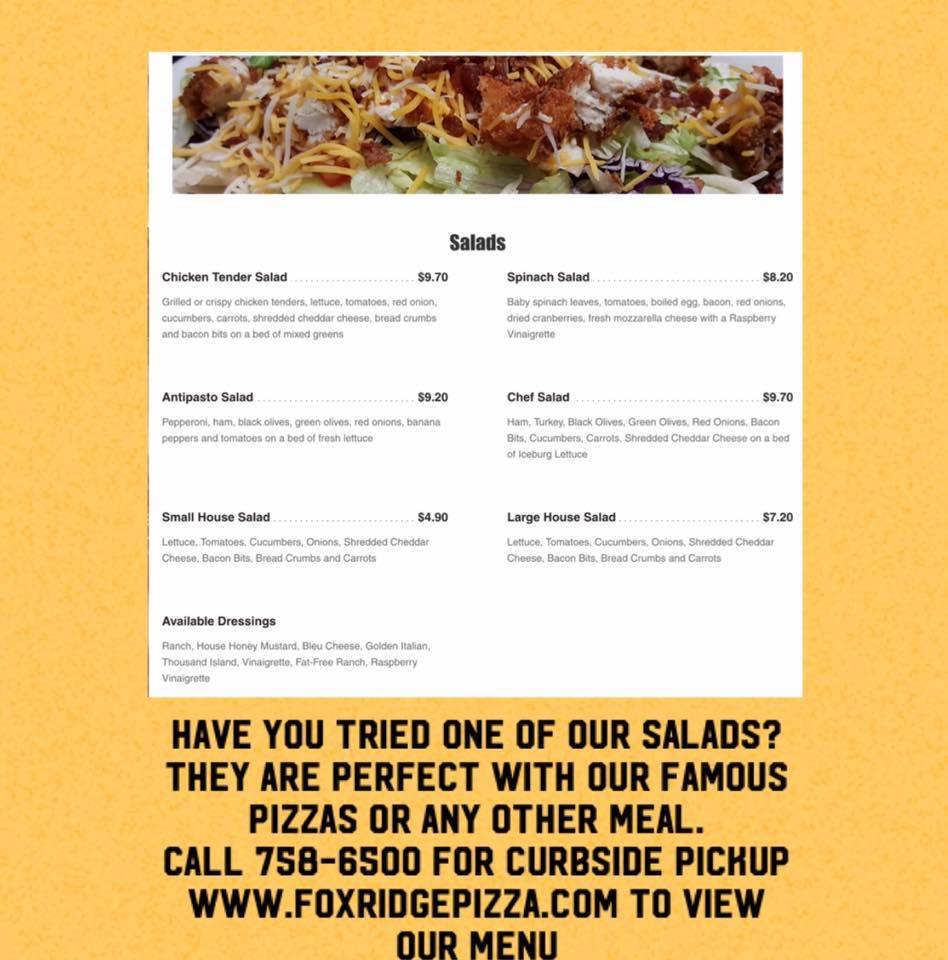Fox Ridge Pizza Bar and Grill 711 W Brookhaven Cir, Memphis