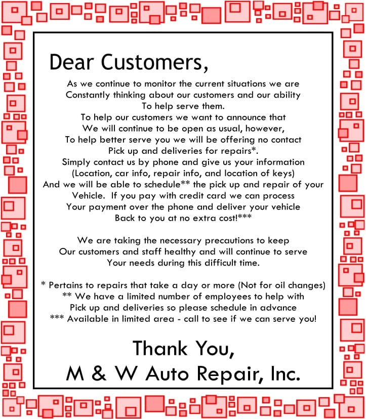 M & W Auto Repair Inc