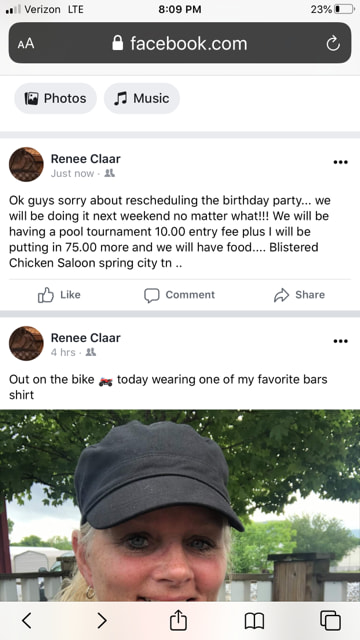 Blistered Chicken Saloon Menu