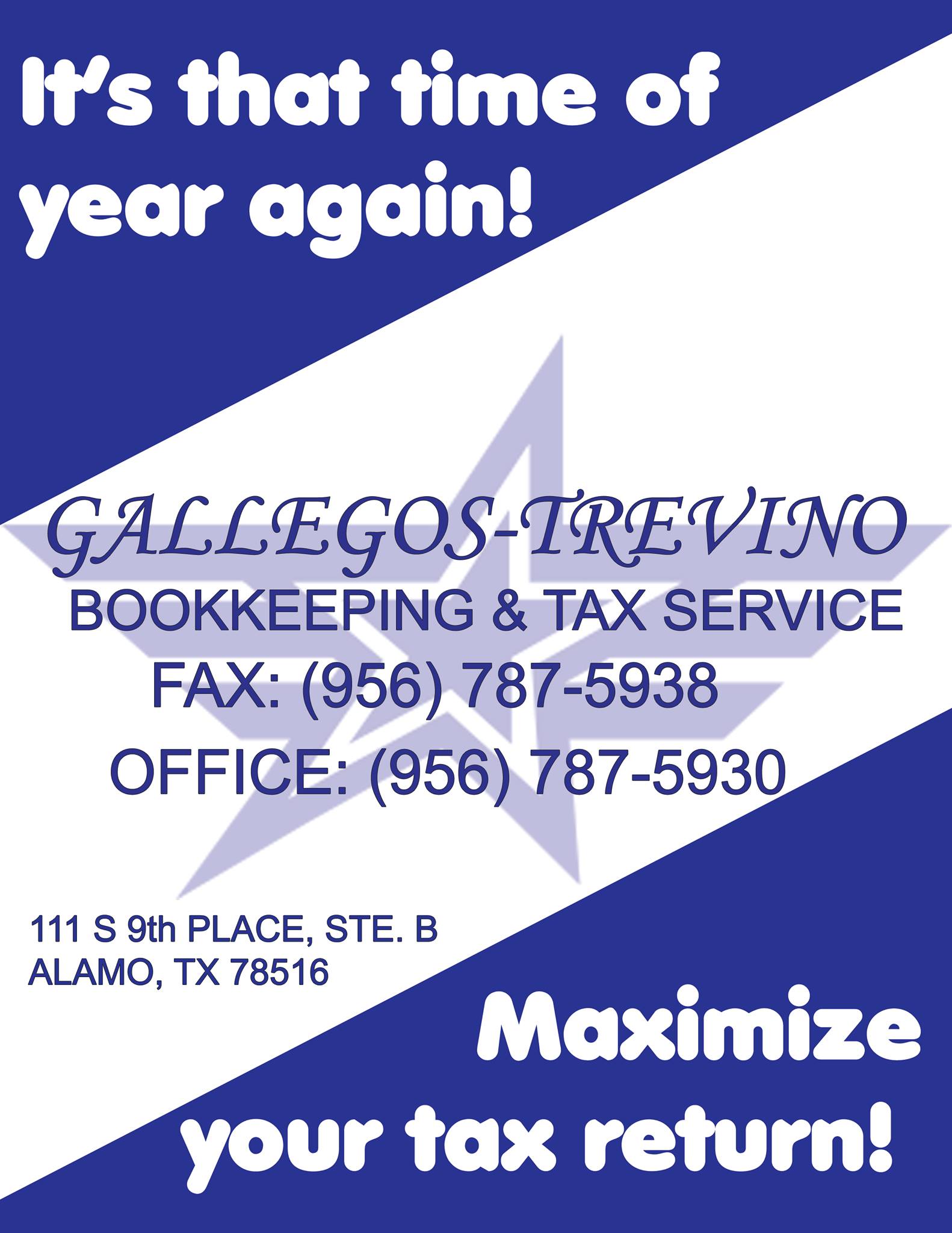 Gallegos-Trevino Bookkeeping & Tax Services 111 S 9th Pl Suite B, Alamo Texas 78516