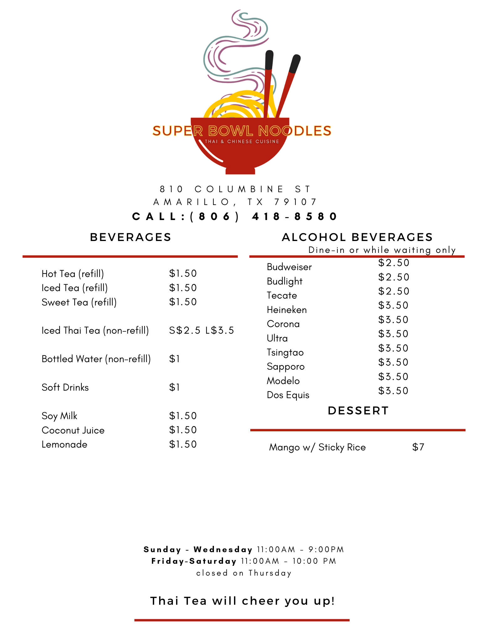 Super Bowl Noodle 810 Columbine St #300, Amarillo