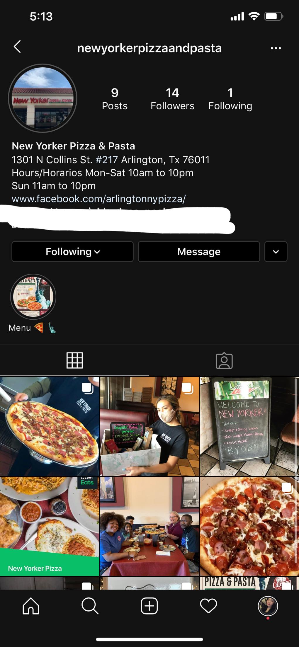 New Yorker Pizza & Pasta 1301 N Collins St, Arlington