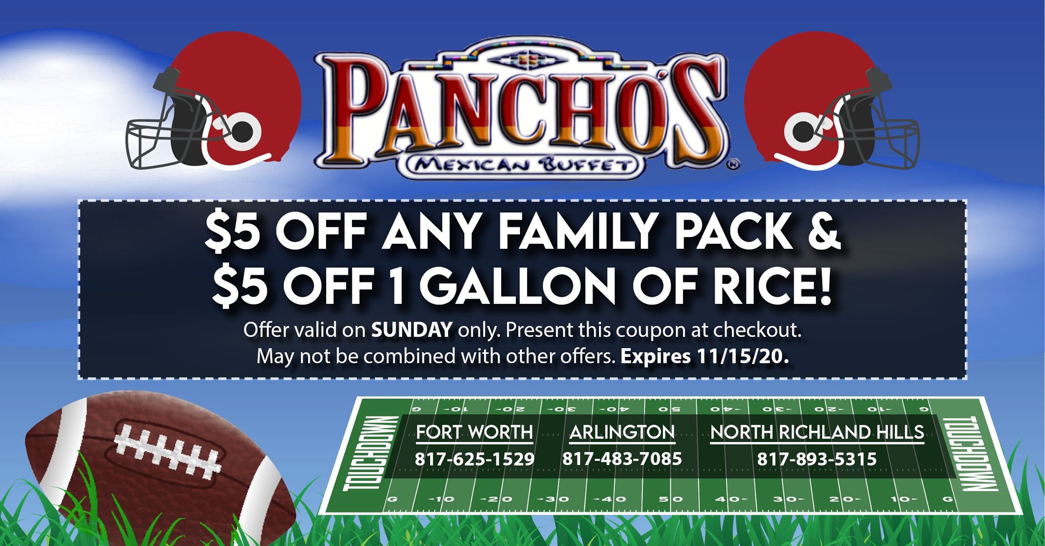 Pancho's Méxican Buffet 5751 SW Green Oaks Blvd, Arlington