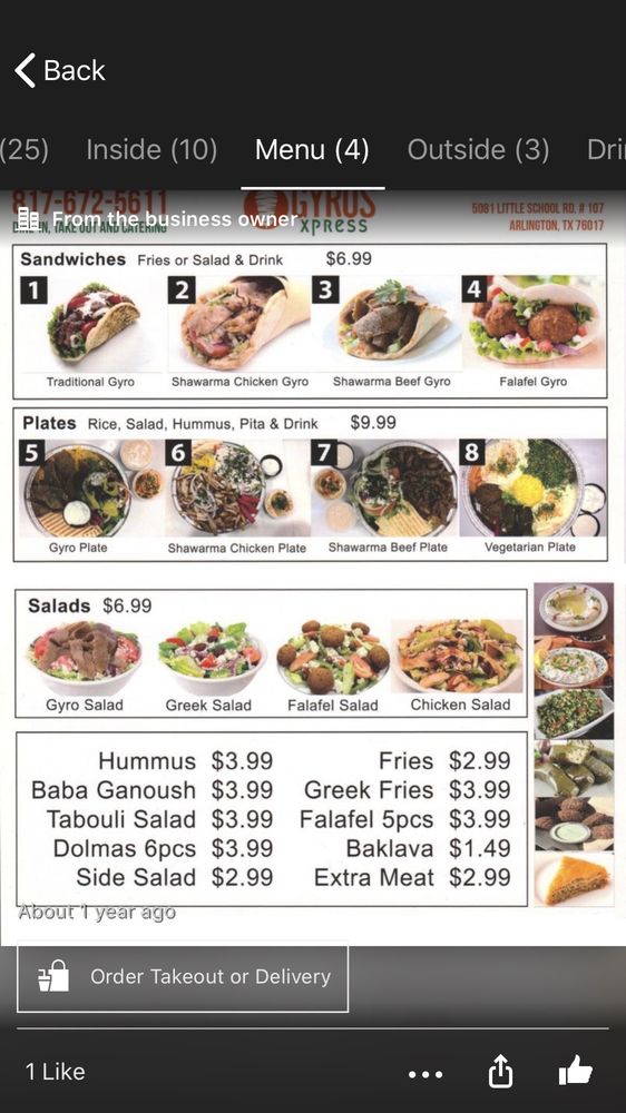 Gyros Xpress & Wings 5081 Little School Rd # 107, Arlington