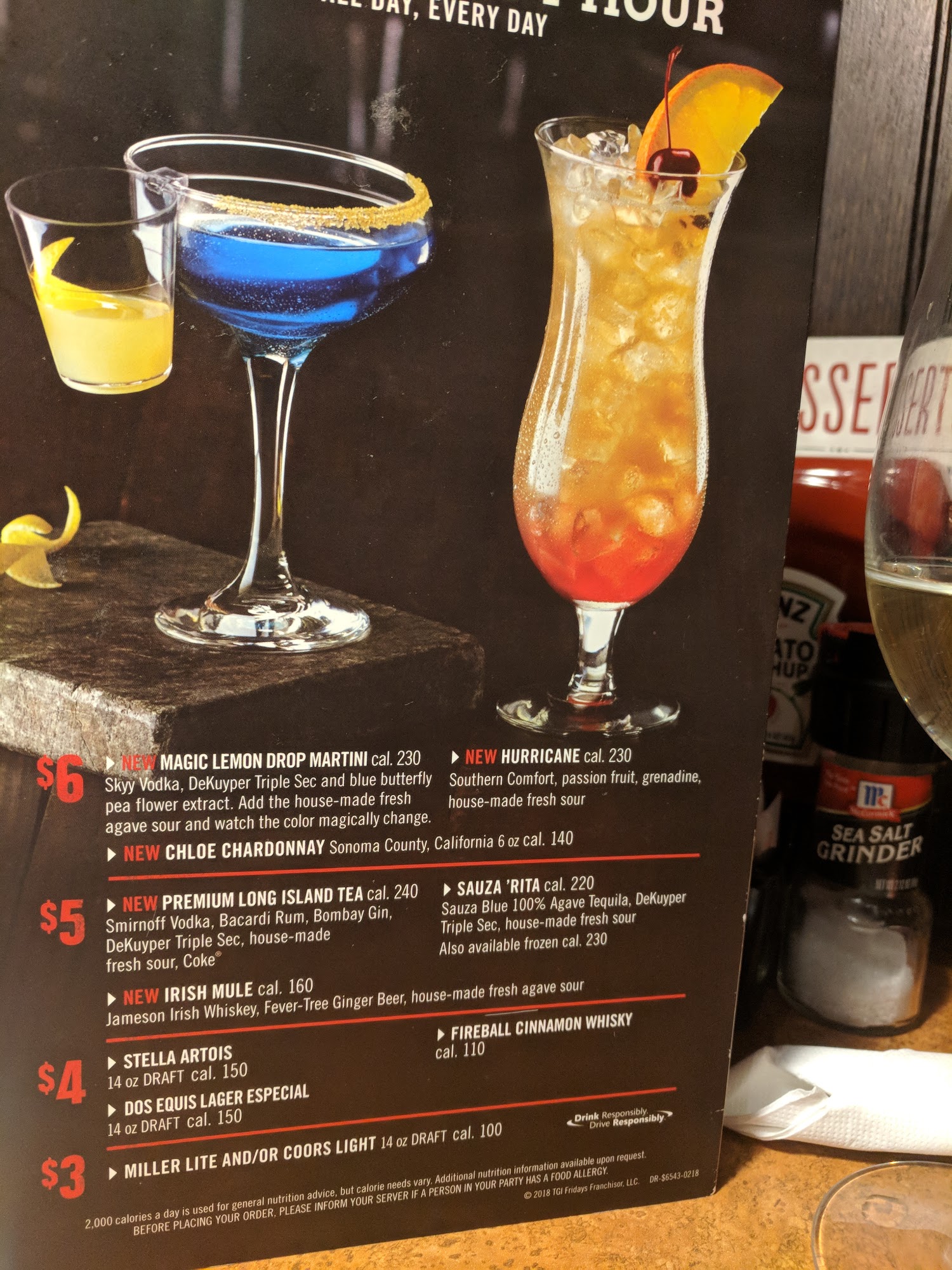 TGI Fridays Menu