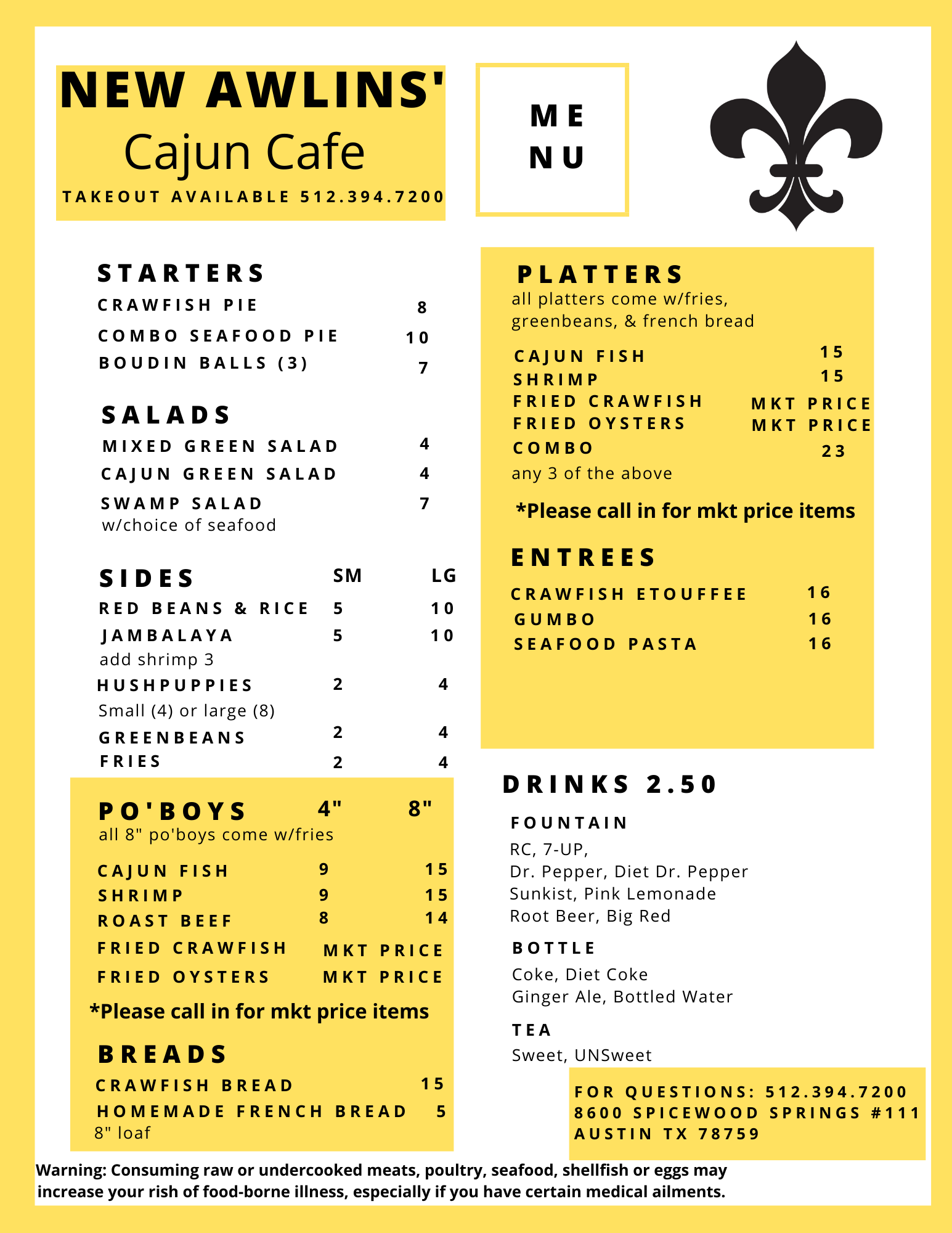 New Awlins Cafe 8650 Spicewood Springs Rd #111, Austin