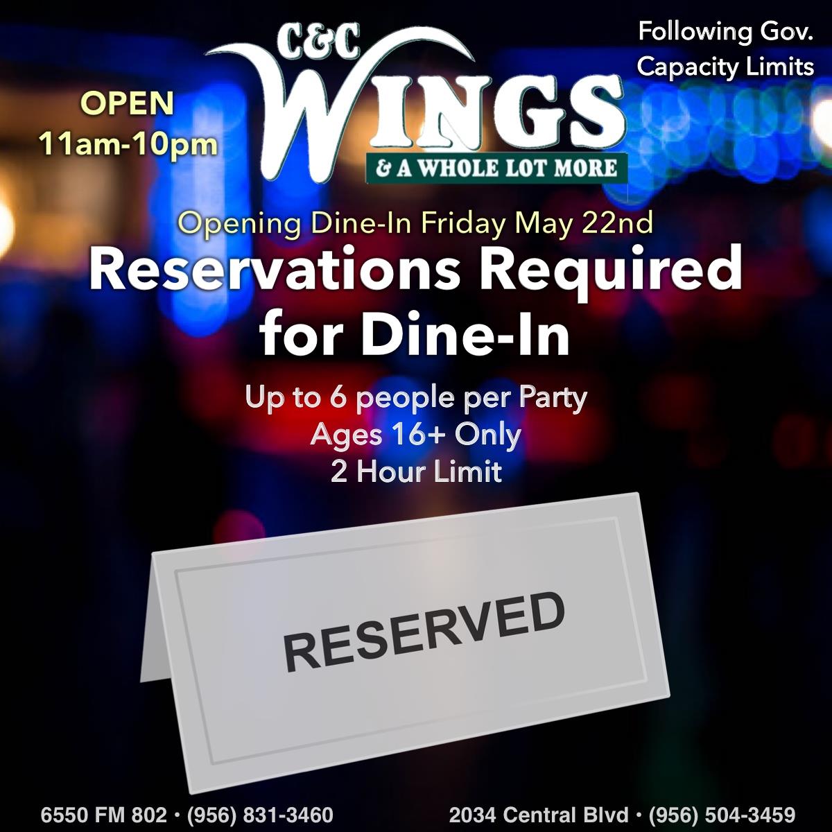 C & C Wings 6550 Ruben M Torres Blvd, Brownsville