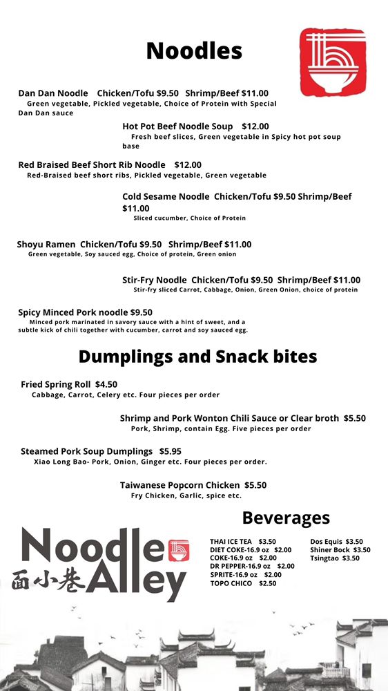 Noodle Alley 1201 N Bell Blvd suite 100, Cedar Park