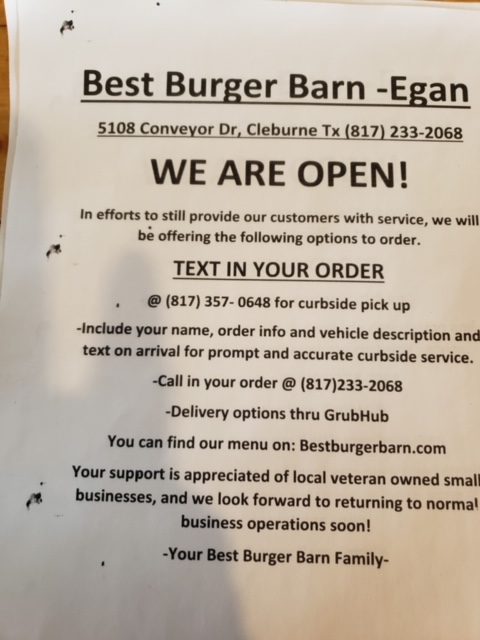 Best Burger Barn - Egan 5108 Conveyor Dr, Cleburne