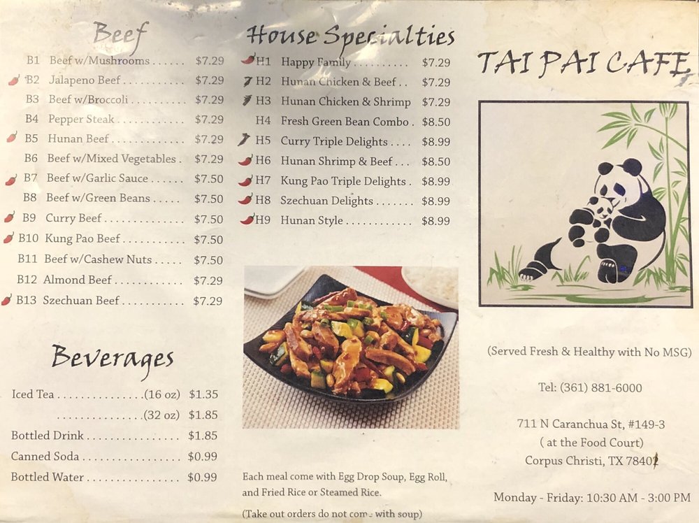 Tai Pai Cafe 711 N Carancahua St, Corpus Christi