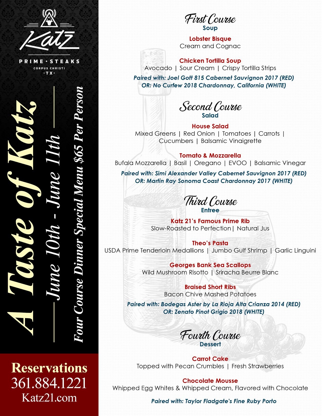 Katz 21 Steak & Spirits 5702 Spohn Dr S, Corpus Christi