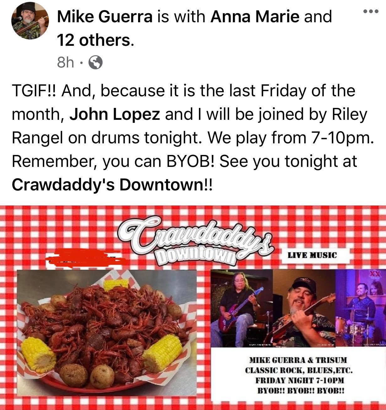 Crawdaddy's Downtown 317 N Mesquite St, Corpus Christi