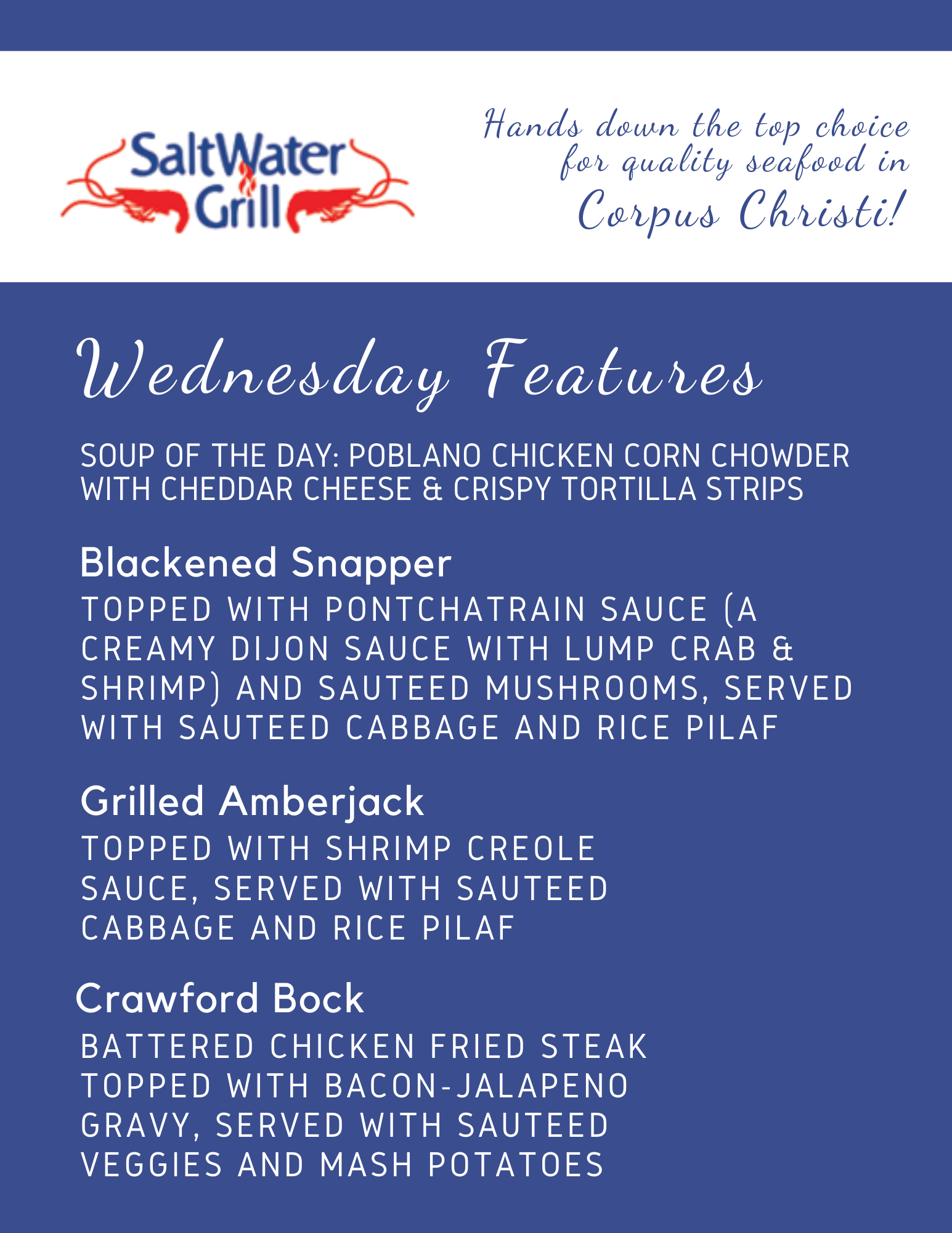 Saltwater Grill 2401 Cimarron Blvd, Corpus Christi