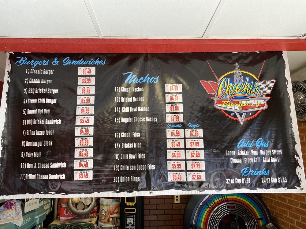 Chachi's Burgers 10176 McCombs St, El Paso