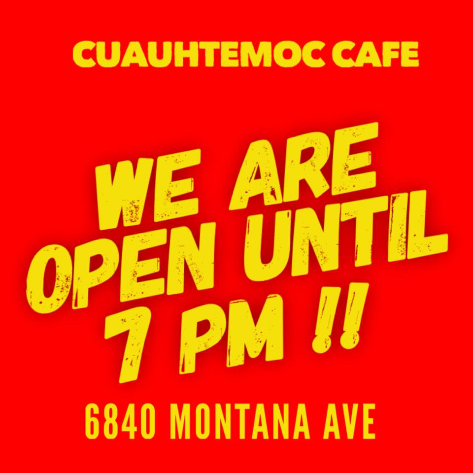 Cuauhtemoc Cafe 6840 Montana Ave, El Paso