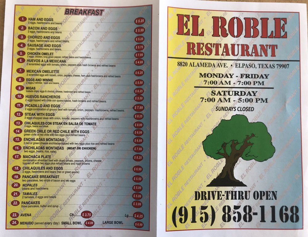 El Roble 8820 Alameda Ave, El Paso