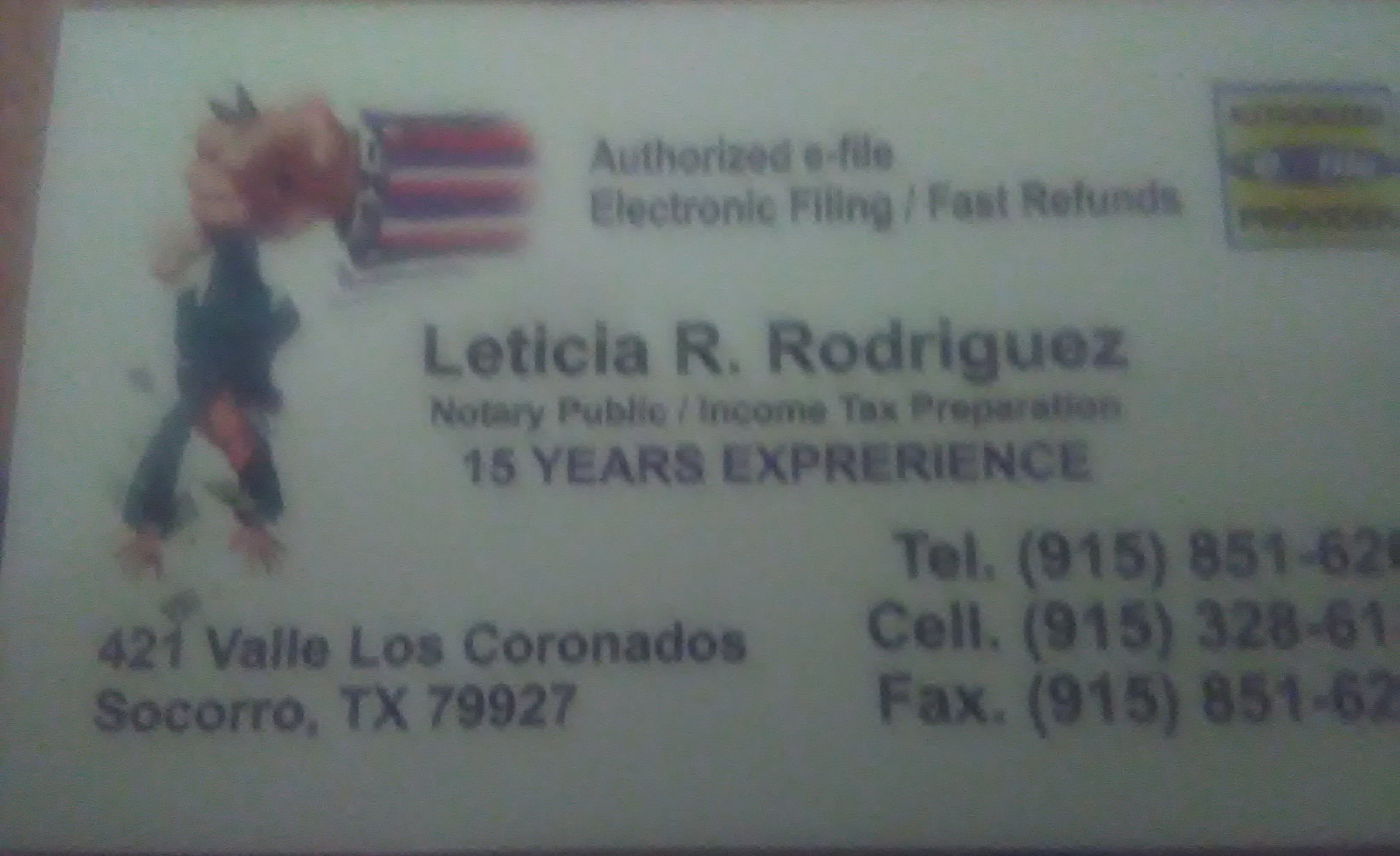 leticia r. rodriguez income tax preparation / bookkeepping