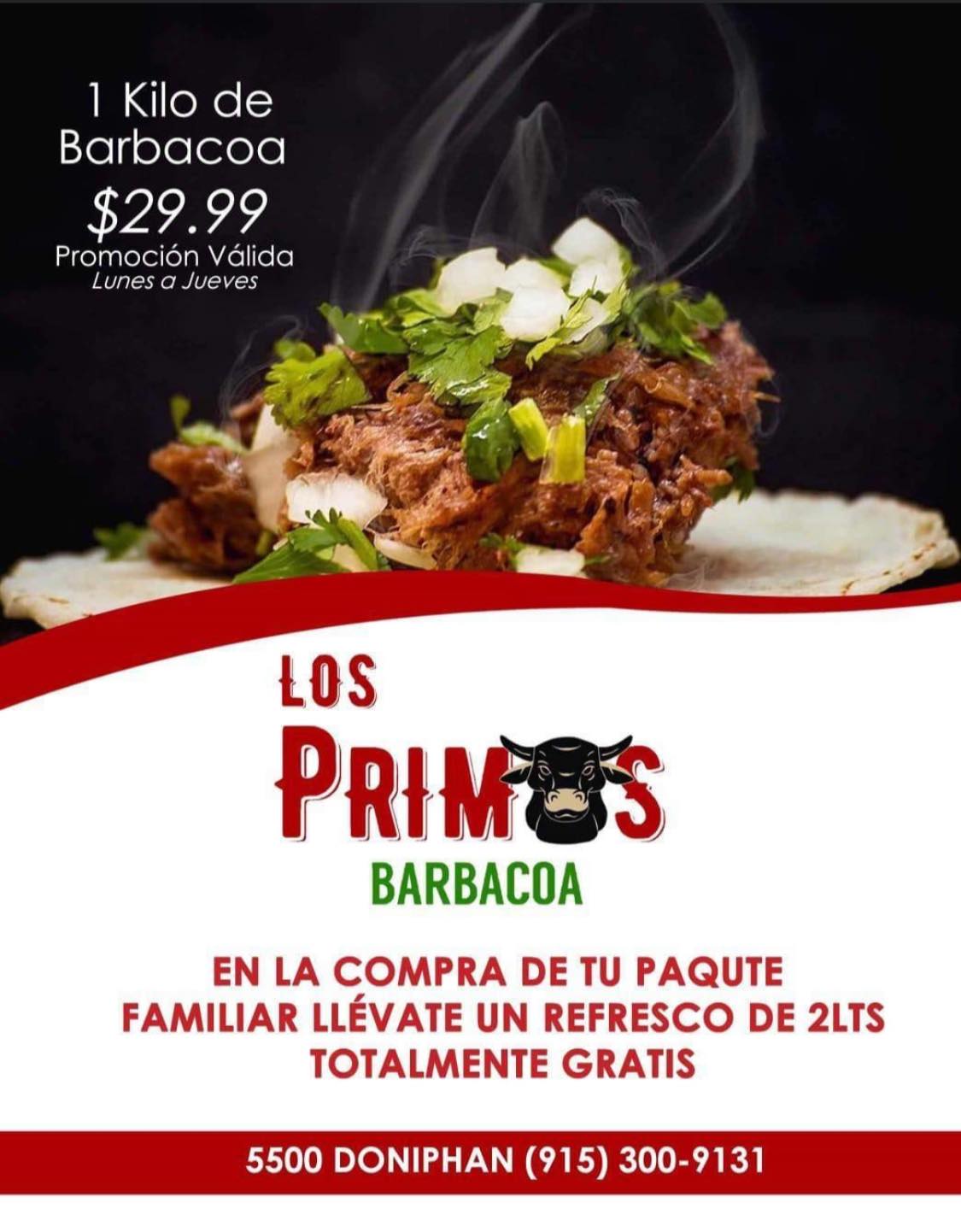 Barbacoa los Primos 5500 Doniphan Dr Ste 203, El Paso