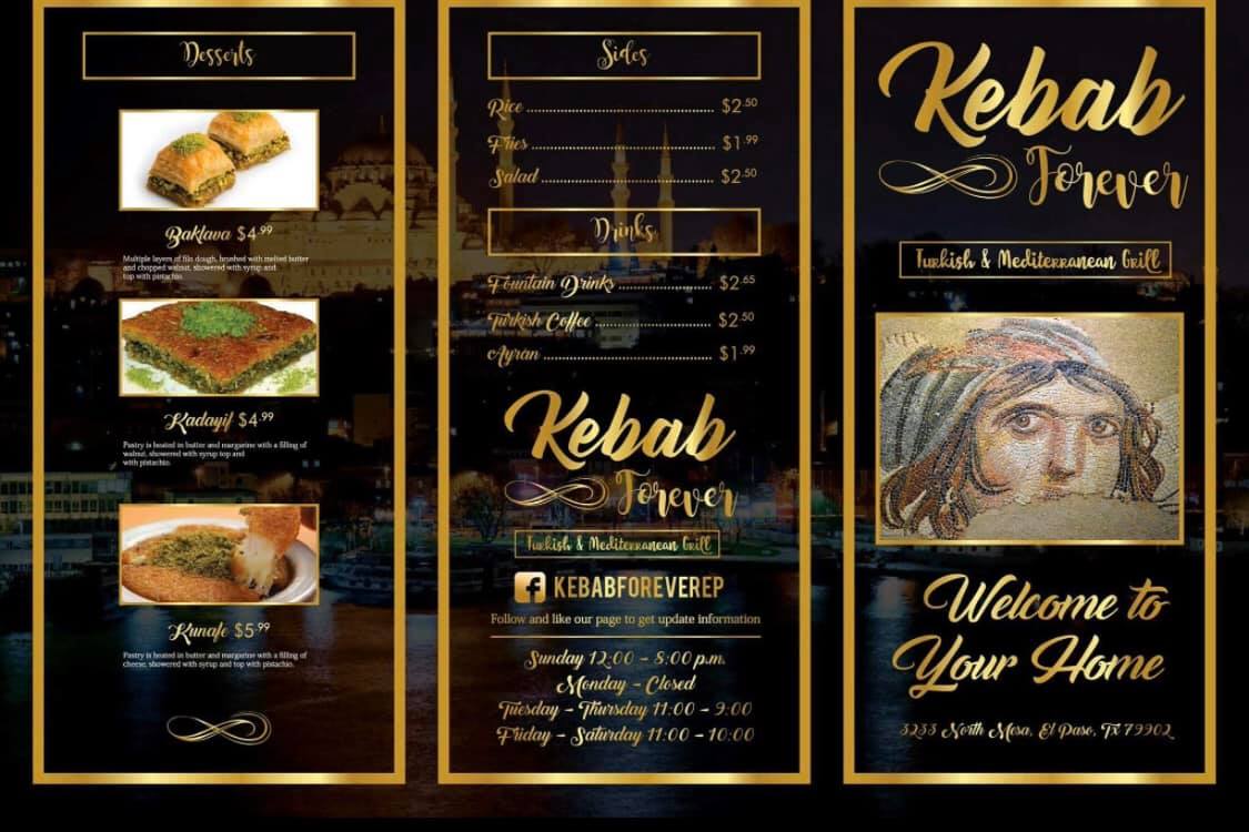 Halal Turkish restaurant KEBAB FOREVER 3233 N Mesa St #201, El Paso