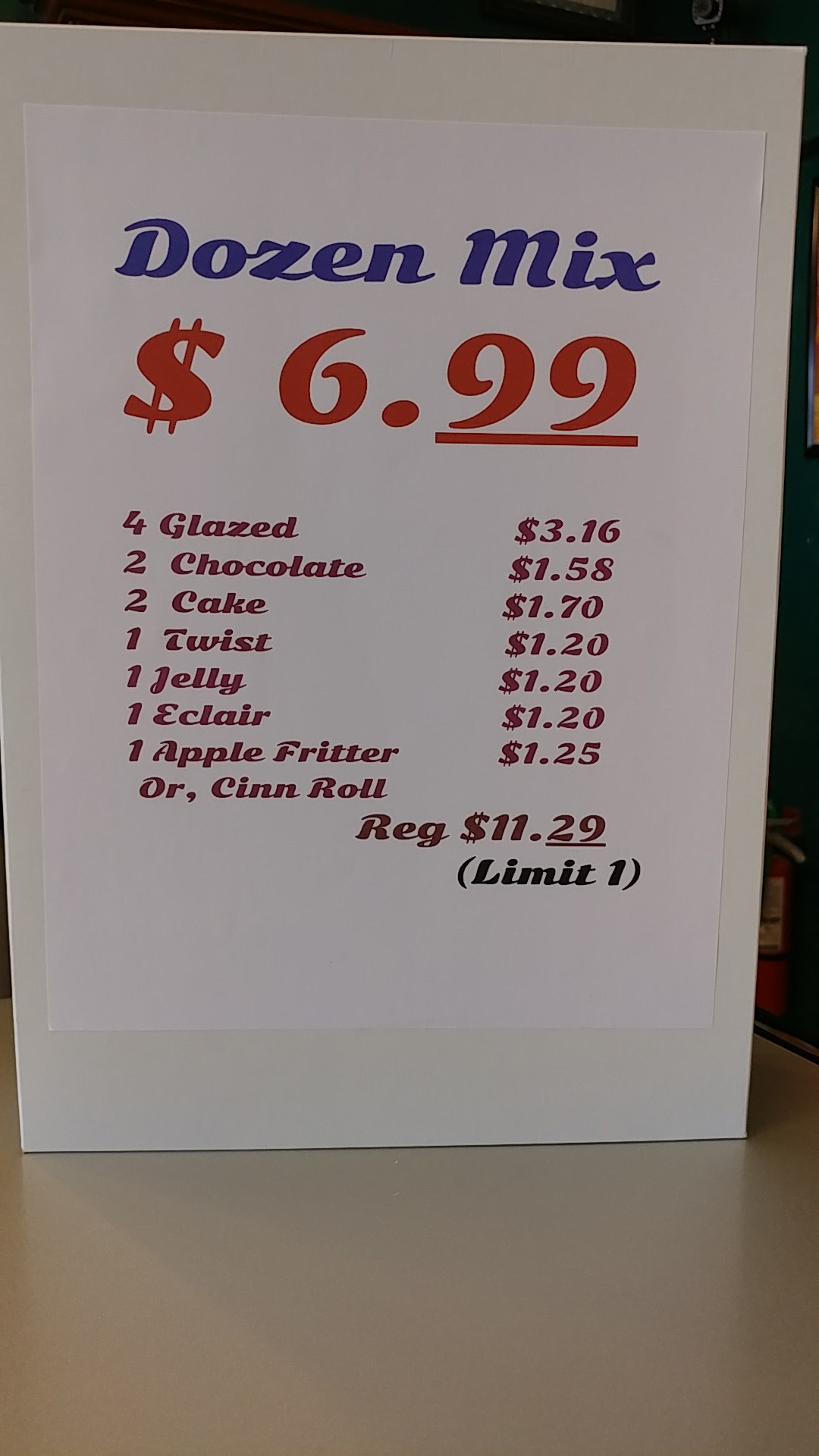 Baker's Square Donuts Menu