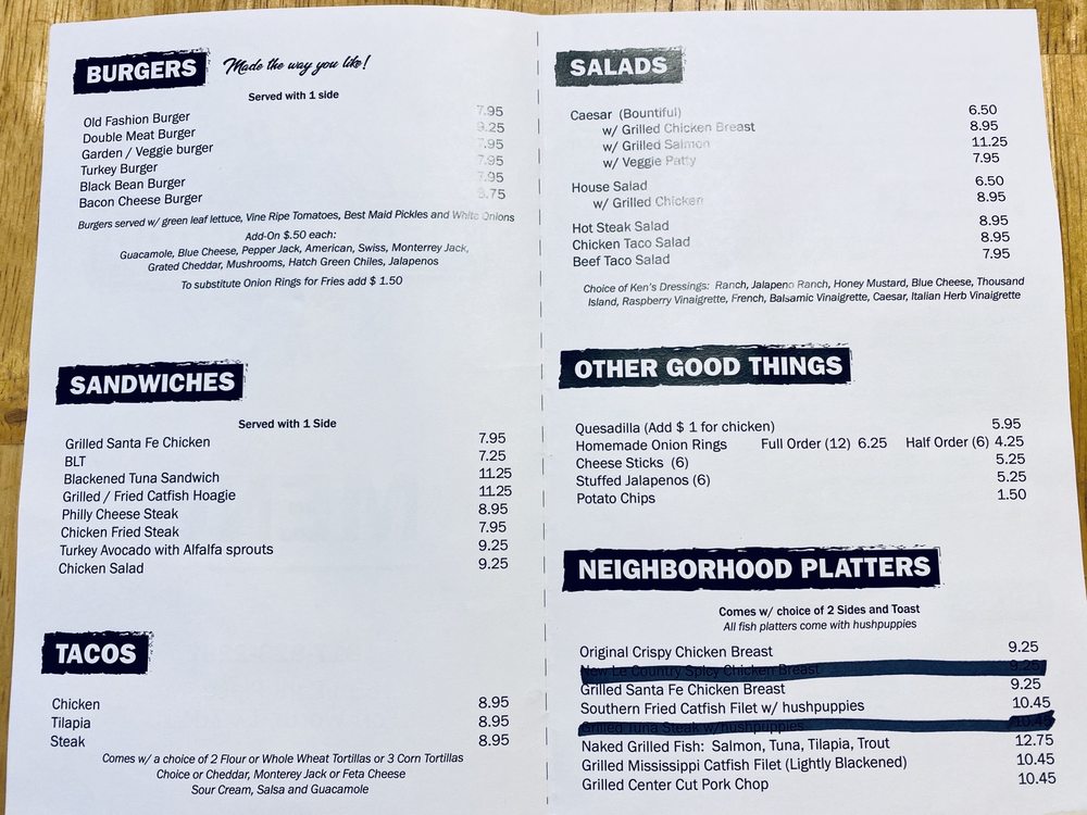 Old Neighborhood Grill 1633 Park Pl Ave, Fort Worth