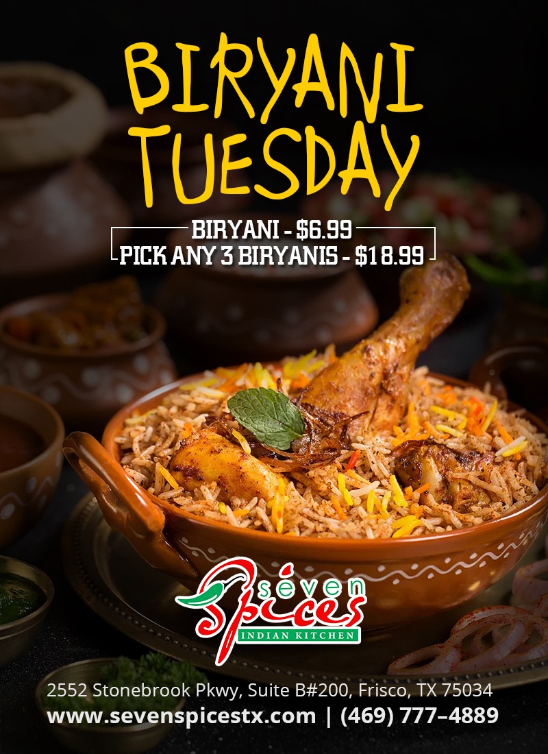 Seven Spices Indian Kitchen 2552 Stonebrook Pkwy #102, Frisco
