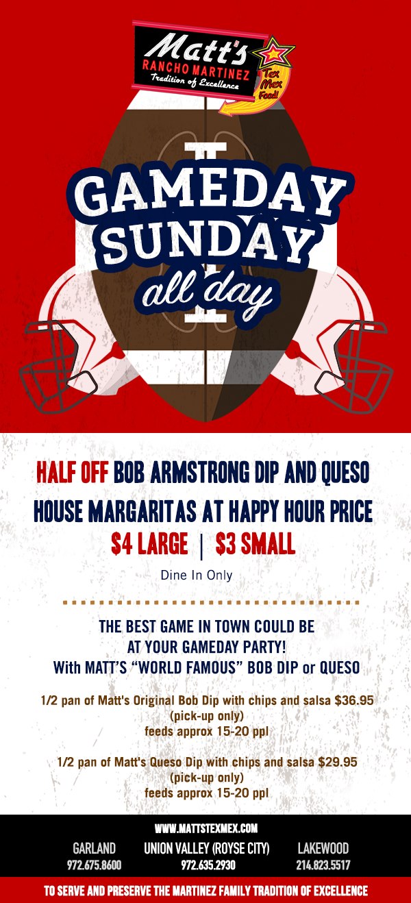 Matt's Rancho Martinez 5085 N President George Bush Hwy, Garland