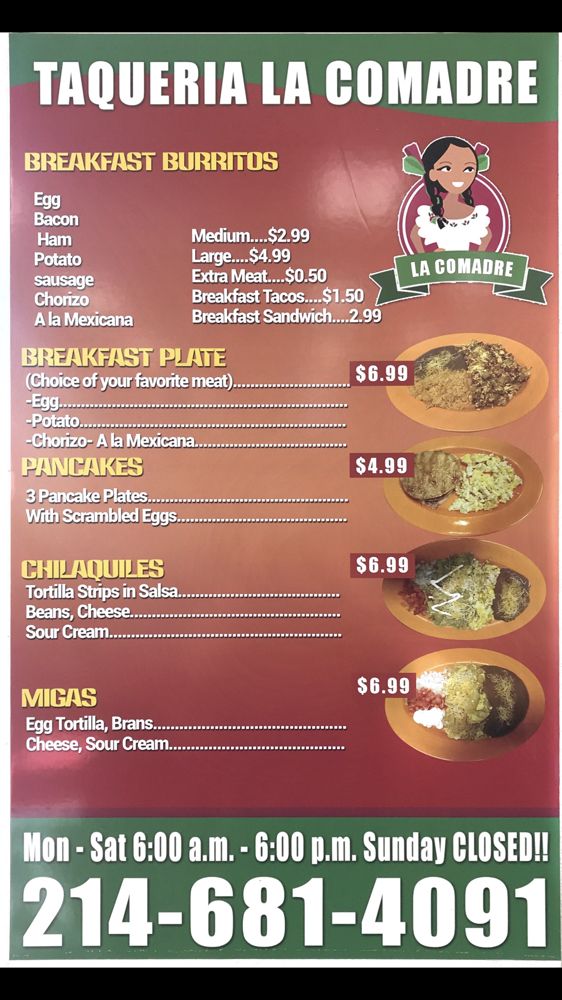 Taqueria La Comadre 3080 S Jupiter Rd, Garland