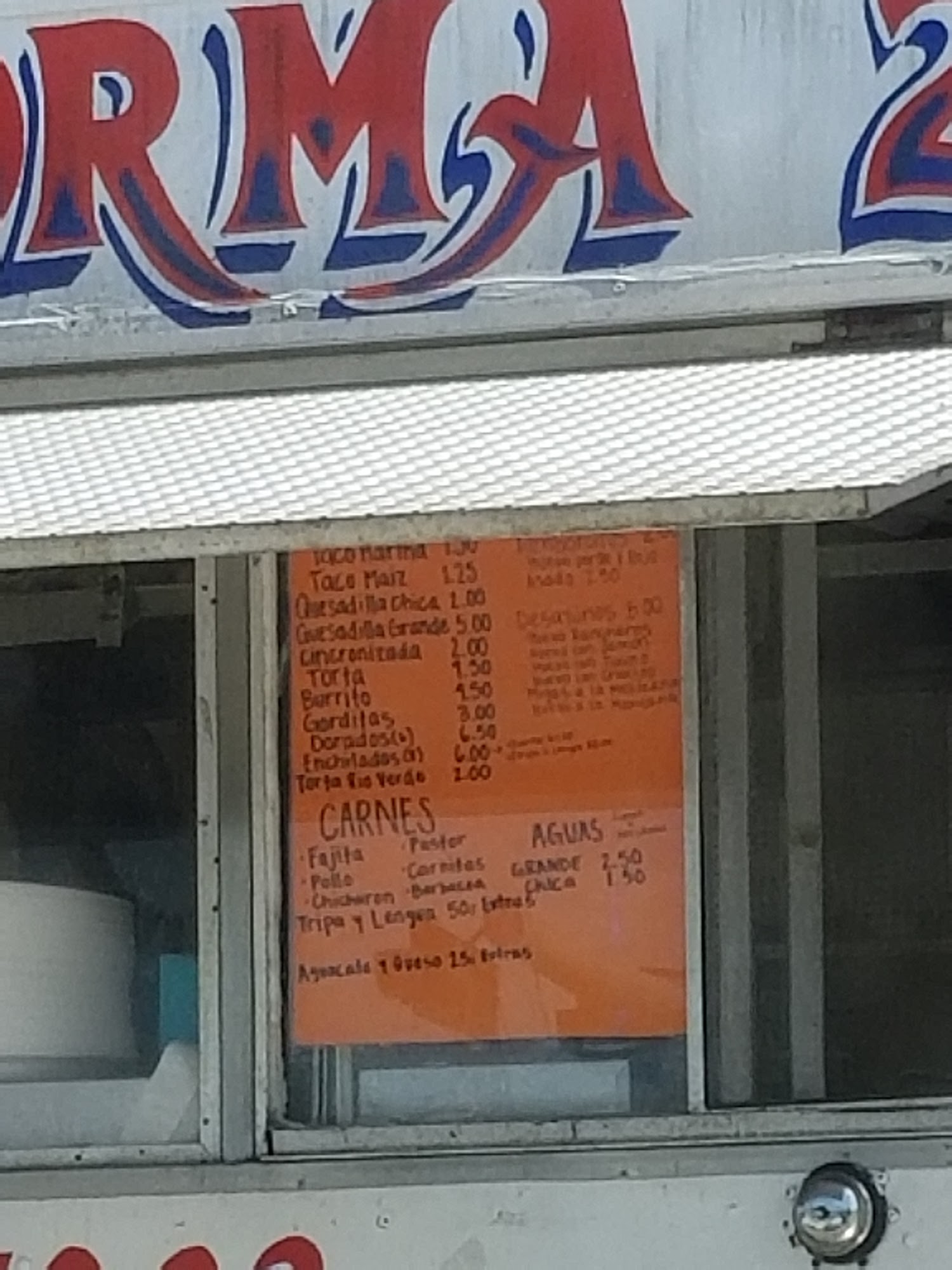 La Reforma Taqueria Menu