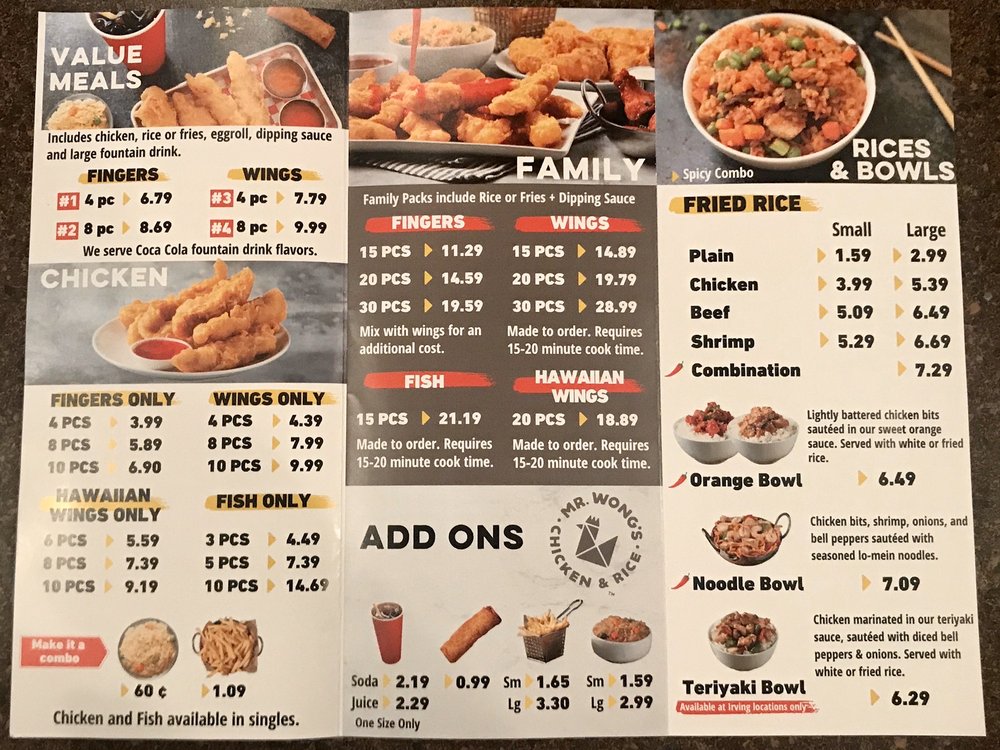 Mr. Wong's Chicken & Rice 3613 N Belt Line Rd, Irving