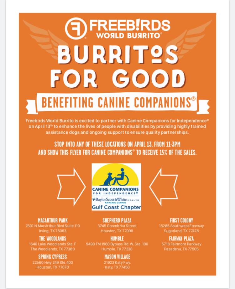 Freebirds World Burrito 7601 N MacArthur Blvd Suite 110, Irving