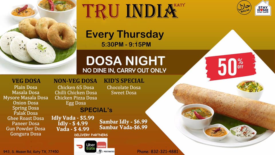TRUINDIA Restaurant & Banquet 943 Mason Rd, Katy