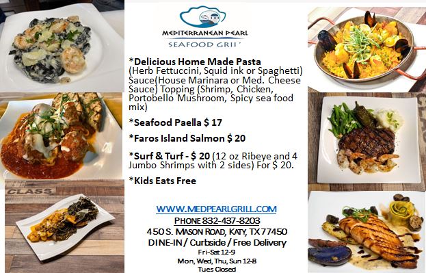 Mediterranean Pearl Seafood Grill 450 Mason Rd, Katy