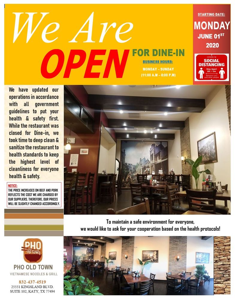 Pho Old Town B102, 25551, Kingsland Blvd, Katy
